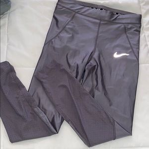 Silver metallic Nike leggings